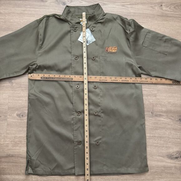 NWT Cracker Barrel Shirt Men Size M Green Chef Coat Employee Cook Uniform Button - Picture 6 of 8